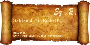Szklenár Rudolf névjegykártya
