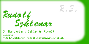 rudolf szklenar business card